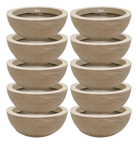 Combo 10 Vasos Bacia 34cm Cuia P/ Rosa Do Deserto E Flores
