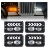 Suparee 4 Unids 4x6 Pulgadas Led Faros Hi/lo Beam Halo Drl T