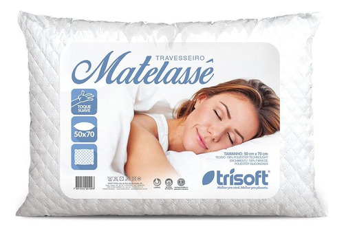 Travesseiro Alto Macio Soft Matelassê Antialérgico 50x70