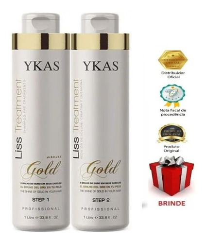 Ykas Gold Liss Treatmento Escova Progressiva Litro+brinde! 