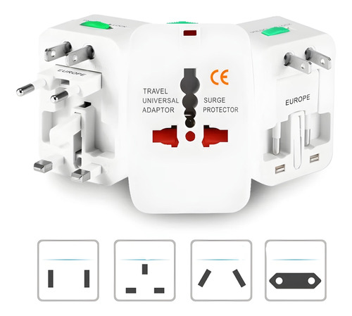 Adaptador De Enchufe Viajero Conector Universal Para Viaje 