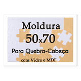 Moldura Quebra Cabeça Grow Puzzle 1000 Peças 50 X 70 C/vidro Cor Branco