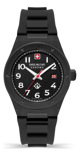 Reloj Swiss Military Smwgn2101930 Para Hombre Cristal Zafiro Color De La Malla Negro Color Del Bisel Negro/rojo Color Del Fondo Negro