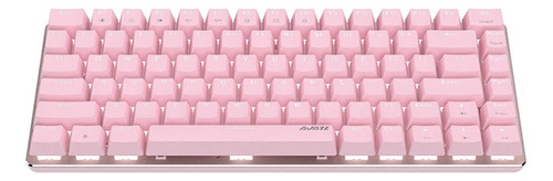 Teclado Ajazz Ak33 Rgb Cableado Mecánico De 82 Teclas Rosa