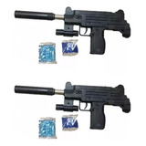 X2 Uzi Pistola Hidrogel Laser Pistola Manual + Municiones