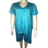 Conjunto Pijamas Azul Dama Talla 3x/4x 44/46/48 Lozze Corner