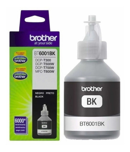 Tinta Brother Bt6001 Negra Original T300 T500 T700 T800 T510