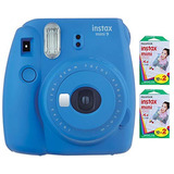 Fujifilm Instax Mini 9 (azul) + Paquete De Película Doble (4