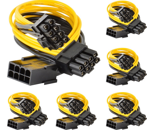 Cable Adaptador Pcie Splitter 8 Pines A 6+2 Pack 6 Unidades