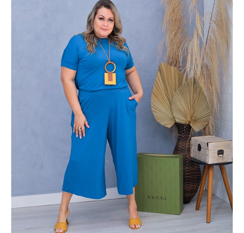 Conjunto Feminino 2 Peça Plussize Moda Novidade Blusa Calça