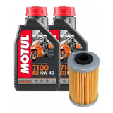 Kit Filtro Aceite Original Bajaj Dominar 400 + 2l 7100 10w40