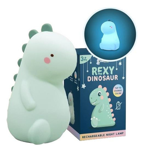 Lámpara De Noche Dinosaurio Silicona Recargable Para Niños