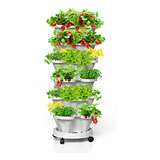 Torre De Cultivo Vertical De Fresas, 6 Niveles, Con Ruedas Y