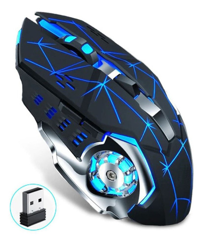 Mouse Gamer Inalámbrico Recargable Iluminado Rgb 