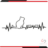 Calca Sticker Calcamonia Vector Latido Amor Por Gatos 25x9cm