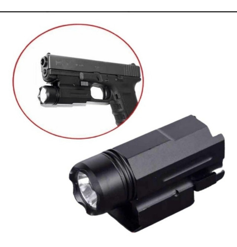 Linterna Para Pistola Tactica Riel 20mm Led Caza 