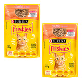 Kit 2 Friskies Sachês Para Gatos Adultos Sabor Salmão 85g