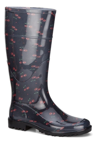 Botas Lluvia Impermeable Mujer Andrea Negro Cereza 2625041