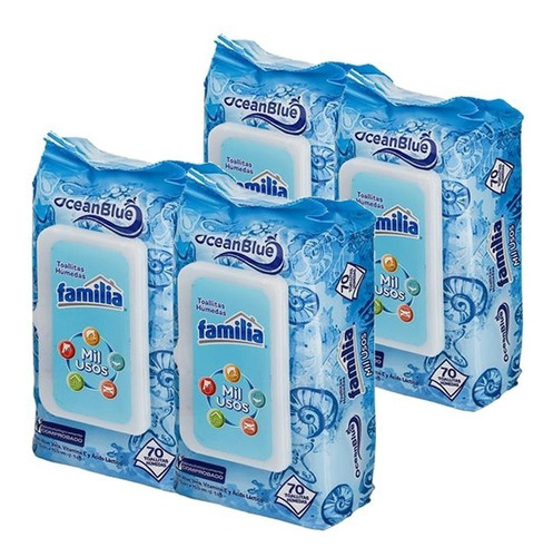 Toallas Humedas Familia 70 X 4 Paq - Unidad a $147