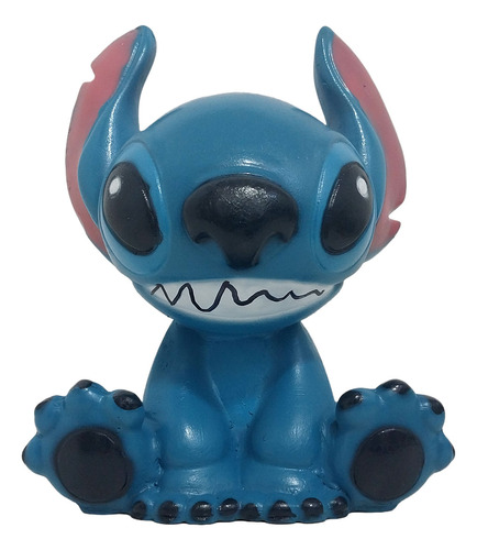 Stitch Boneco Em Resina Artesanal Cofre Decorativo 18cm