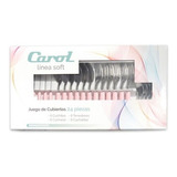 Juego Cubiertos X24pzs En Caja Linea Pastel Carol