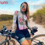 Conjunto De Ciclismo Mujer Tipo Bodys Manga Larga 