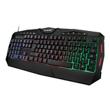 Ocelot Ogek03 - Teclado Usb Gamer Led Rainbow, 19 Anti-ghost Color Del Teclado Negro Idioma Español España