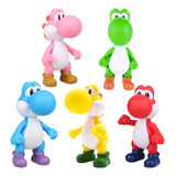 Set 5 Figuras De Yoshi 12 Cm Juguetes Articulados Mario Bros