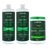 Kit Quiabo Plancton Pós Progresiva Sh Cond Litro Mascara 1kg