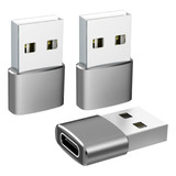 3 Piezas Adaptador Otg Usb Macho A Tipo C Hembra Convertidor