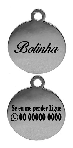 Placa Identificação Oval Nome Telefone Gravado Lazer Luxo 