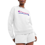 Poleron Mujer Champion Crewneck Sweatshirt Mirror Script Graphic