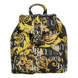 Versace Jeans Couture Mochila Negra Para Mujer Con Estampado