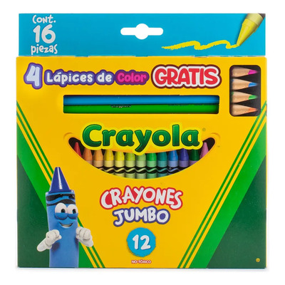 Set 12 Crayones Jumbo + 4 Lapices De Color Crayola | MercadoLibre