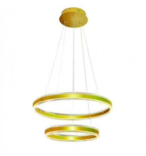 Pendente Lustre 126w Ø60cm Acrílico Dourado Sindora Dcd03241