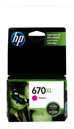 Cartucho Hp 670xl Magenta, 750 Páginas