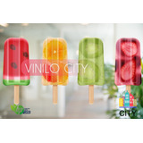 Vinil Decorativo Paleteria Paletas De Frutas Ventana 50 Pzs