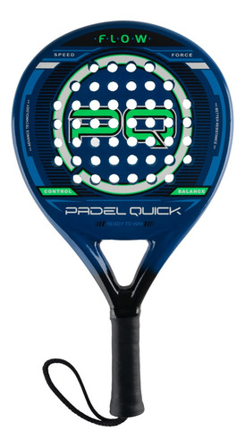 Paleta Paddle Padel Quick Carbono Pro Fibra Núcleo Foam Color Azul/verde