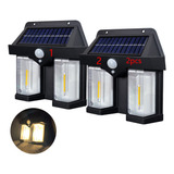  Lámpara Solar Pared Inducción Exteriores 2 Piezas 3 Modos