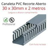 Canaleta Pvc 30x30mm Cinza P/ Painel Elétrico E Automação