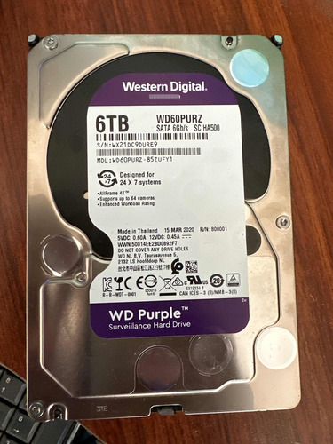 Disco 6tb Western Digital Purple Vigilancia Datos