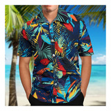Camisa Hawaiana Tipo U Para Hombre Manga Corta Con Estampa