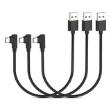 Cable Usb C De Ángulo Recto De 1 Pie De Carga Rápida, Paquet