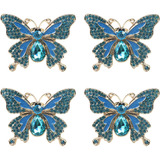 4pcs Butterfly Cabinet Knobs Drawers Knobs,blue Butterfly Cr