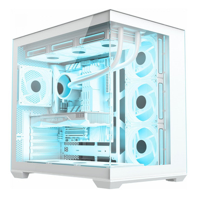Gabinete Liketec Gamer Atlas Dark Sem Fan Cubo Design Cor Branco