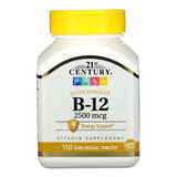 Vitamina B12 Sublingual 2500 Mcg 110tabs B 12 Disolucion Rap Sabor Cereza
