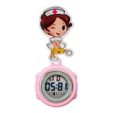 Relógio De Lapela Digital Led Enfermagem Silicone Cronômetro