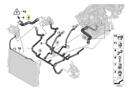 Manguera Inferior De Radiador Bmw Serie 3 E90 Lci 320i N46n Foto 5