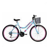 Bicicleta Aro 26 Feminina Athor Musa 18v Aro Aero C/cesta