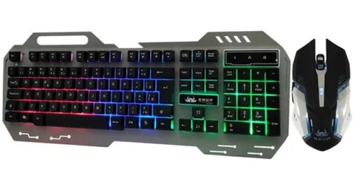 Kit Gamer Teclado + Mouse Knup Kp-2054 Semi Mecânico Usb